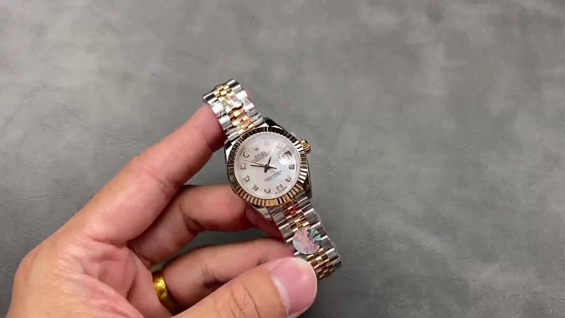 Replica Rolex Datejust 28mm Stainless Steel and Everose Gold 279171 0013 Mop Diamond Jubilee - QualitySwissReplica
