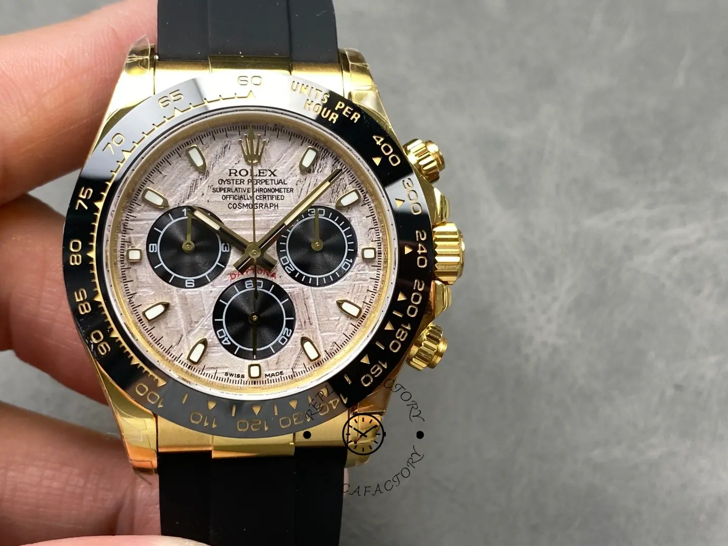 Replica Rolex Cosmograph Daytona 116518LN Meteorite and Black Index Dial 40mm Mens Watch - QualitySwissReplica