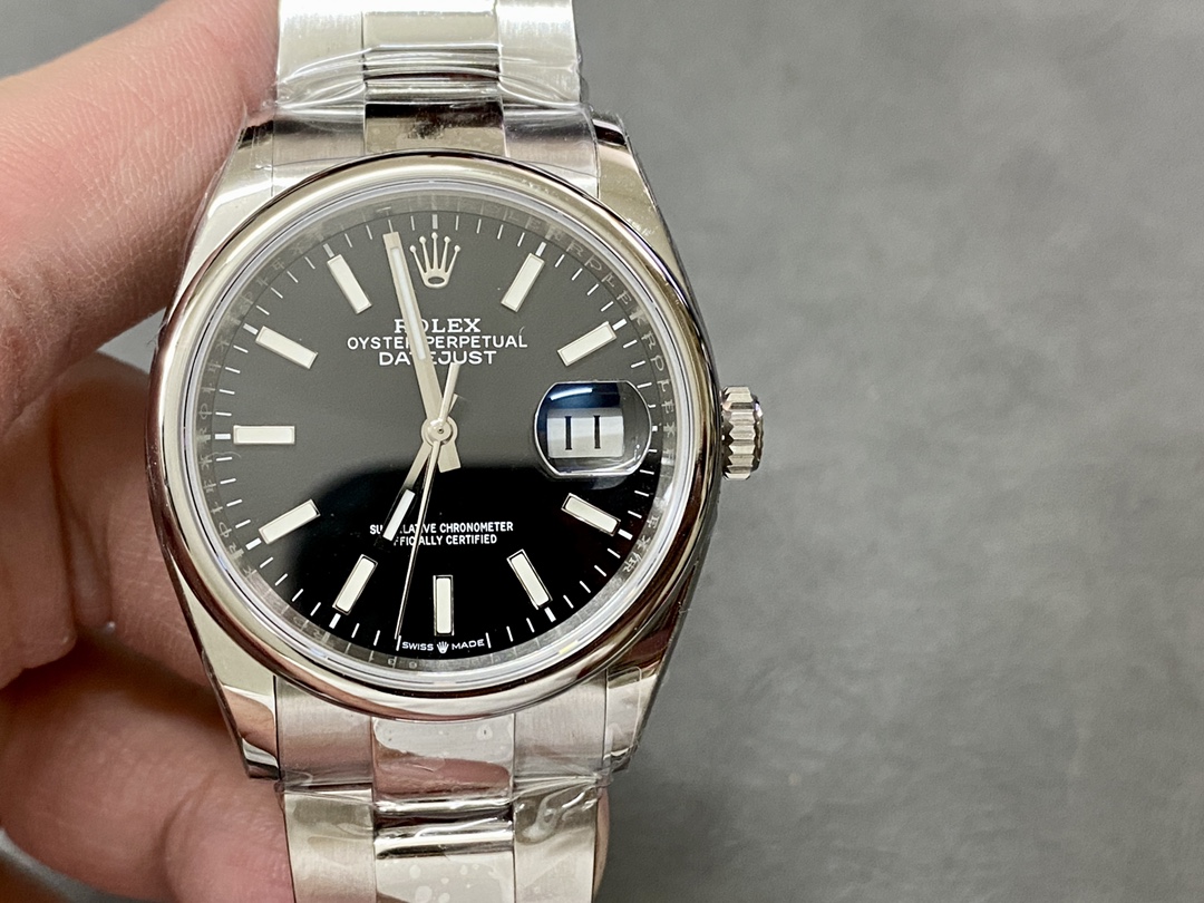 Replica Rolex Datejust 126200 Stainless Steel Black Dial 36MM Unisex Watch - QualitySwissReplica