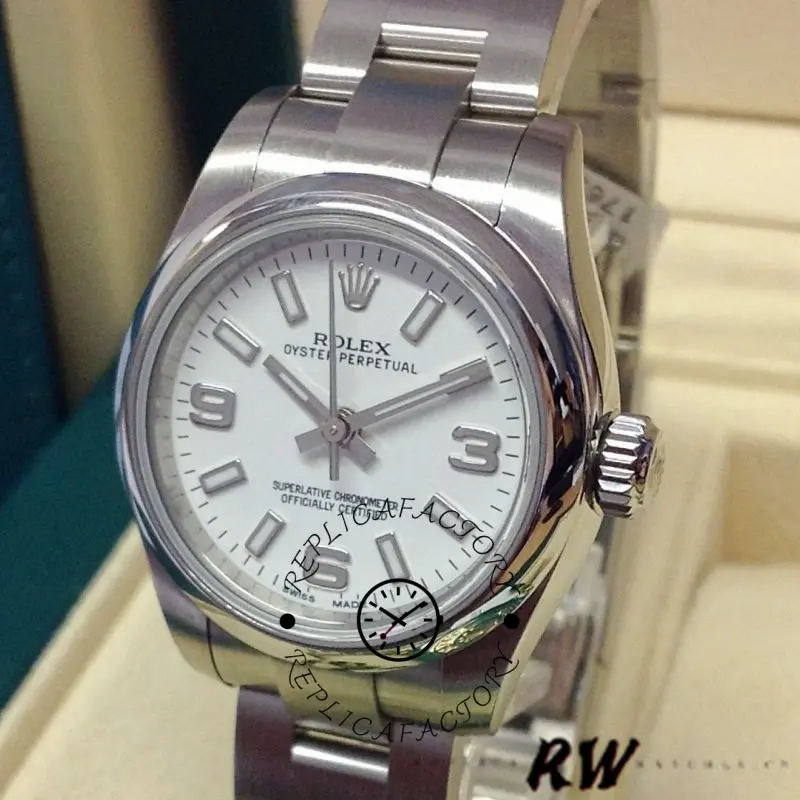 Replica Rolex Oyster Perpetual 176200 Stainless Steel White Dial 26MM Lady Watch - QualitySwissReplica