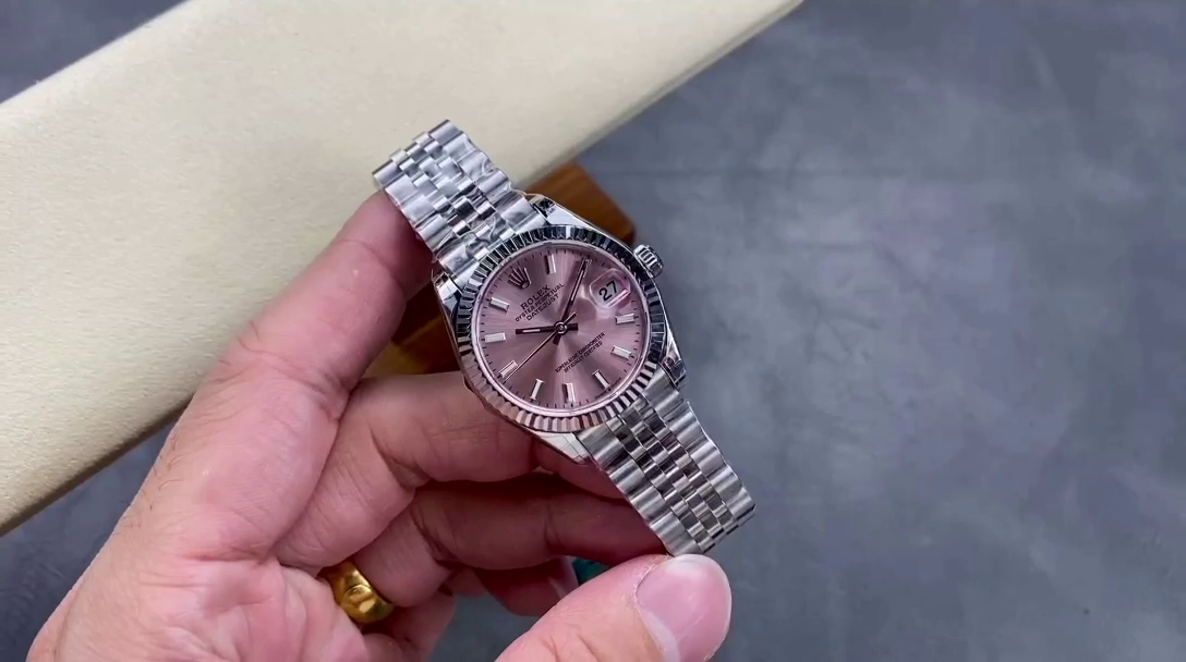 Replica Rolex Datejust 31 Stainless Steel and White Gold Pink Dial M278274 0014 Women's Watch - QualitySwissReplica