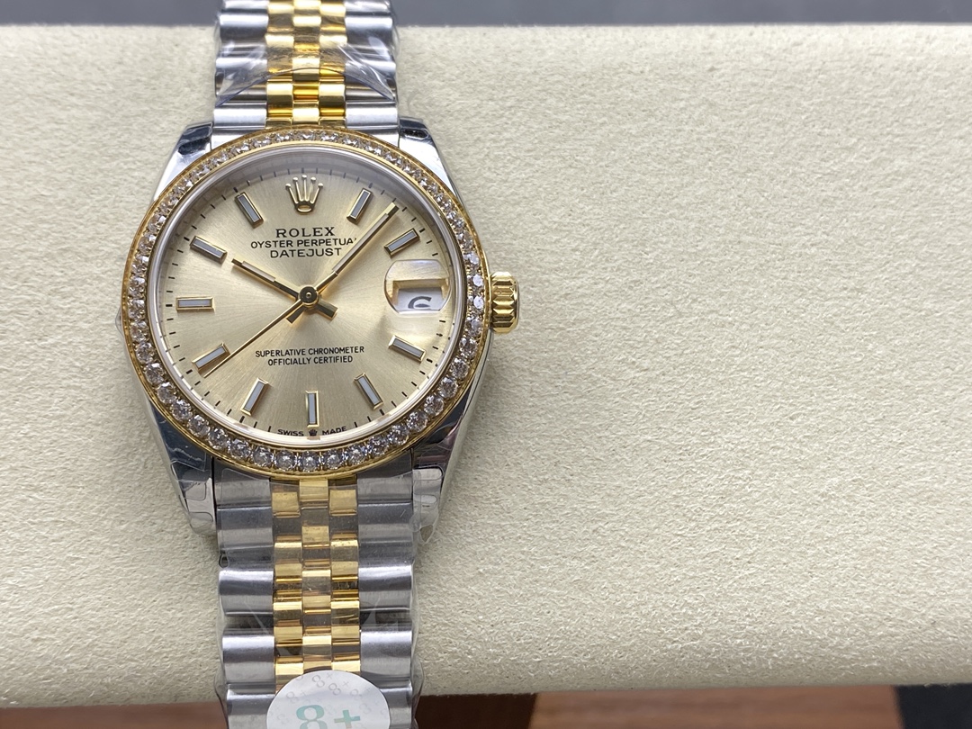 Replica Rolex Datejust 31mm Stainless Steel and Yellow Gold 278383RBR 0014 Champagne Index Jubilee - QualitySwissReplica