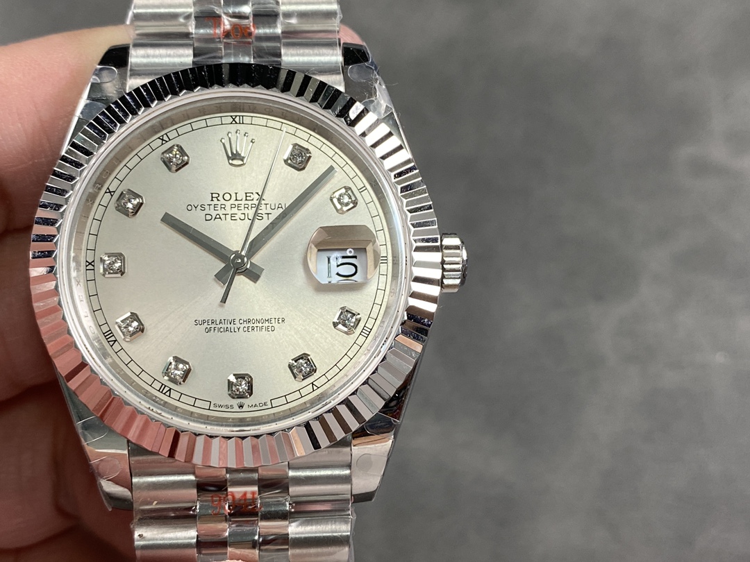 Replica Rolex Datejust II 116334 Silver Diamond Dial 41mm Mens Watch - QualitySwissReplica