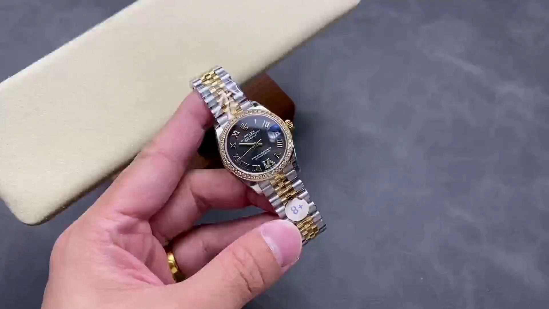 Replica Rolex Datejust 31mm Stainless Steel and Yellow Gold 278383RBR 0018 Grey VI Roman Jubilee - QualitySwissReplica