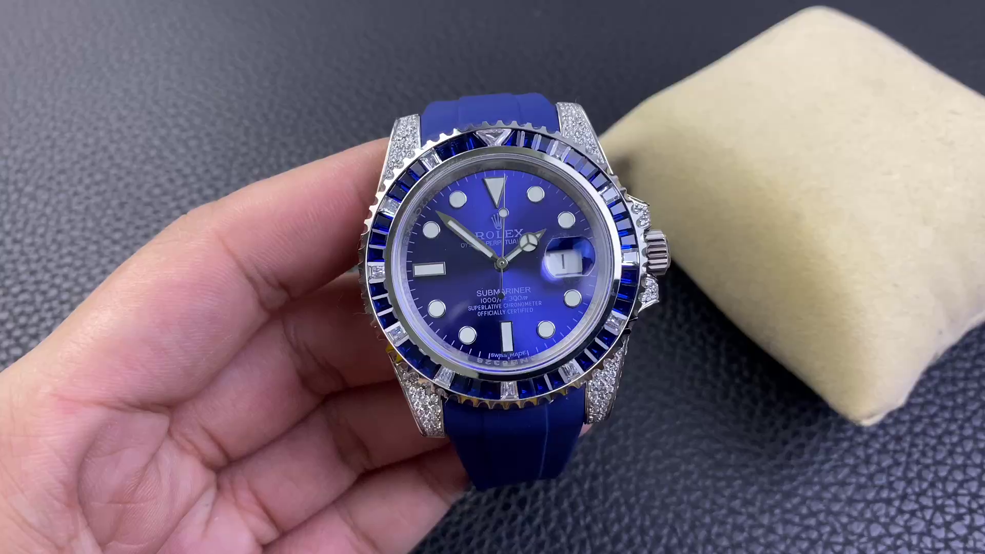 Replica Rolex Submariner 116610 Diamond Case Blue Dial 40MM Men's Watch - QualitySwissReplica