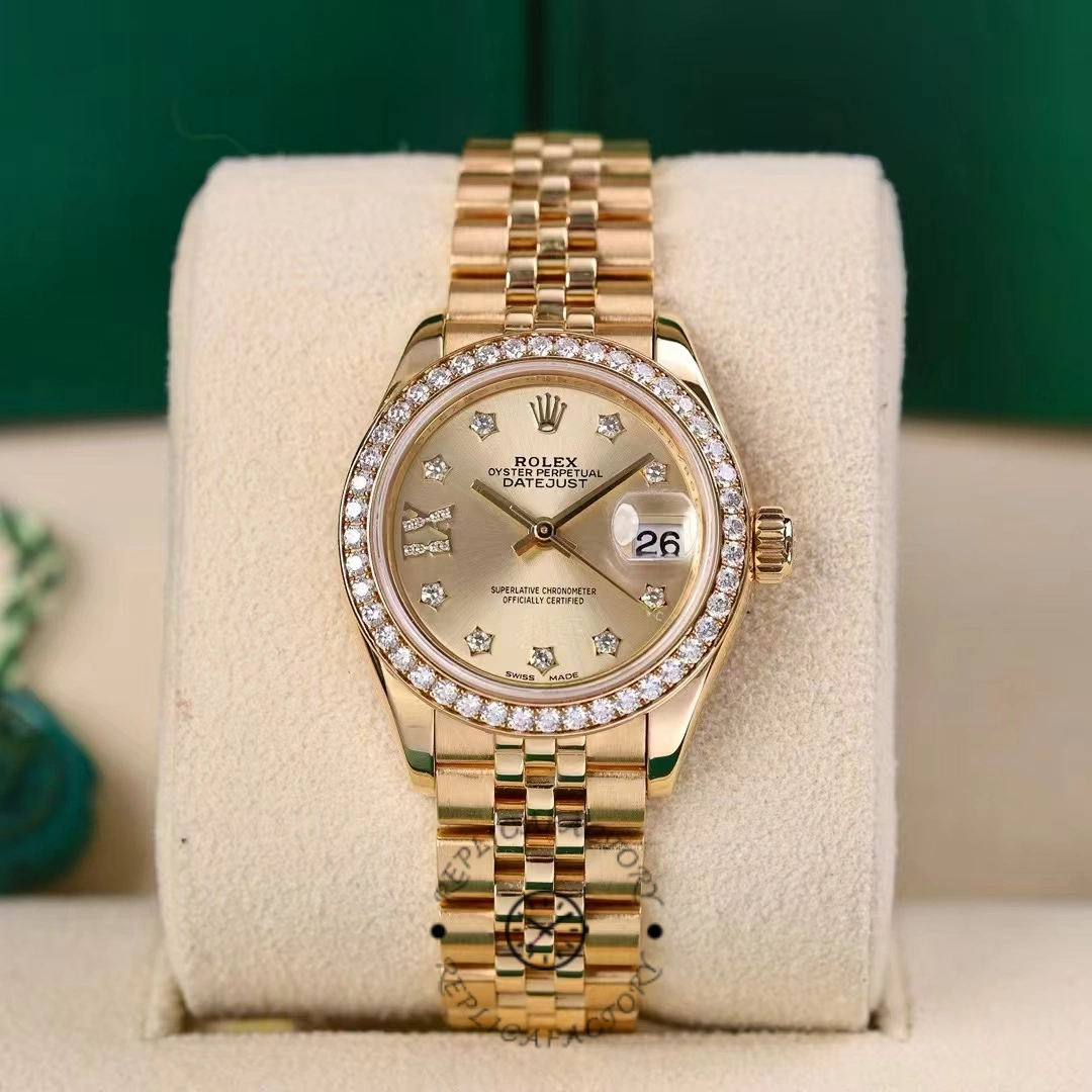 Replica Rolex Datejust 28 Solid 18K Yellow Gold 279138RBR 0006 Women's Watch - QualitySwissReplica