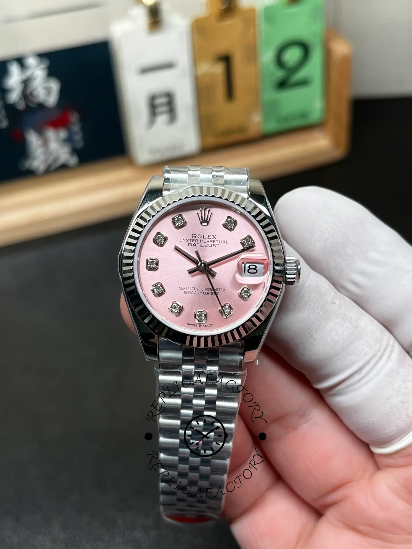 Replica Rolex Datejust 31 Pink Dial Diamonds Jubilee 278274 0032 Women's Watch - QualitySwissReplica
