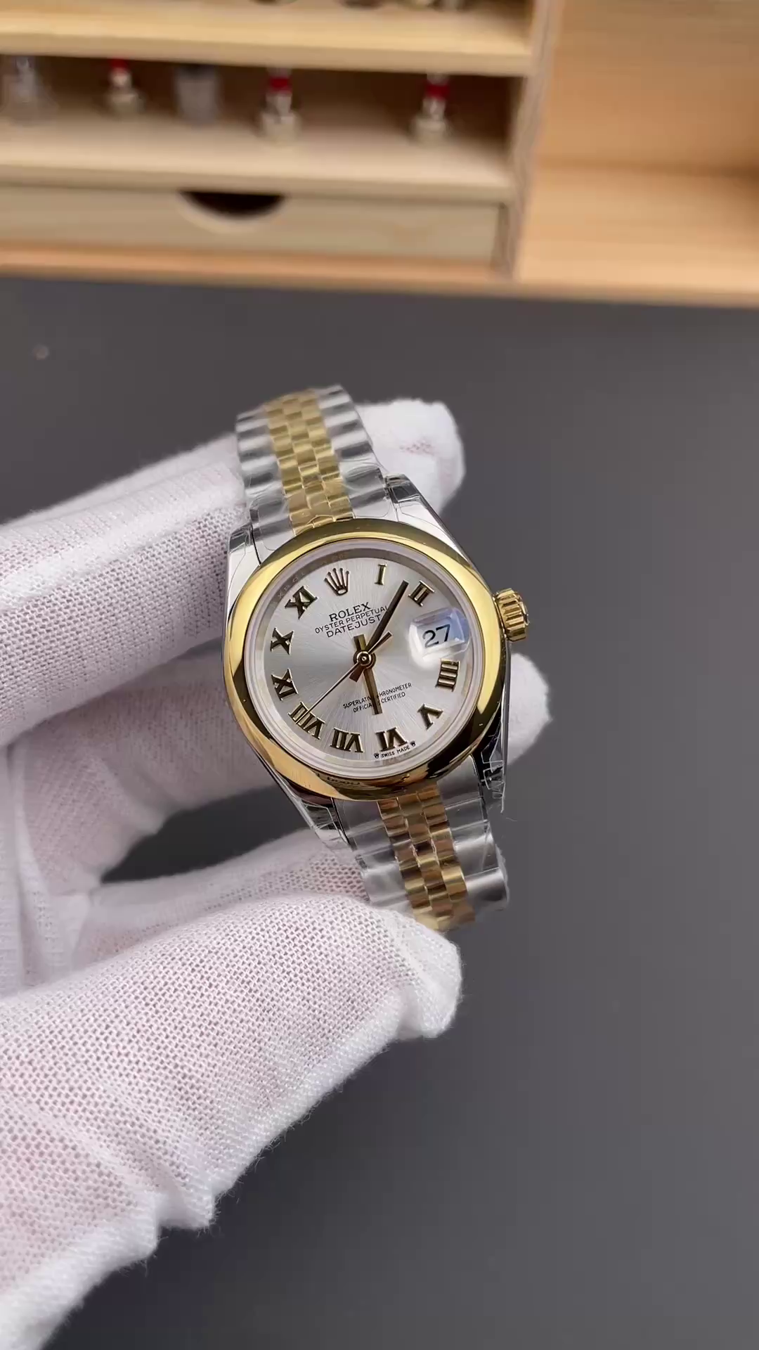 Replica Rolex Lady-Datejust 279163-0005 Silver Roman Dial Watch - QualitySwissReplica