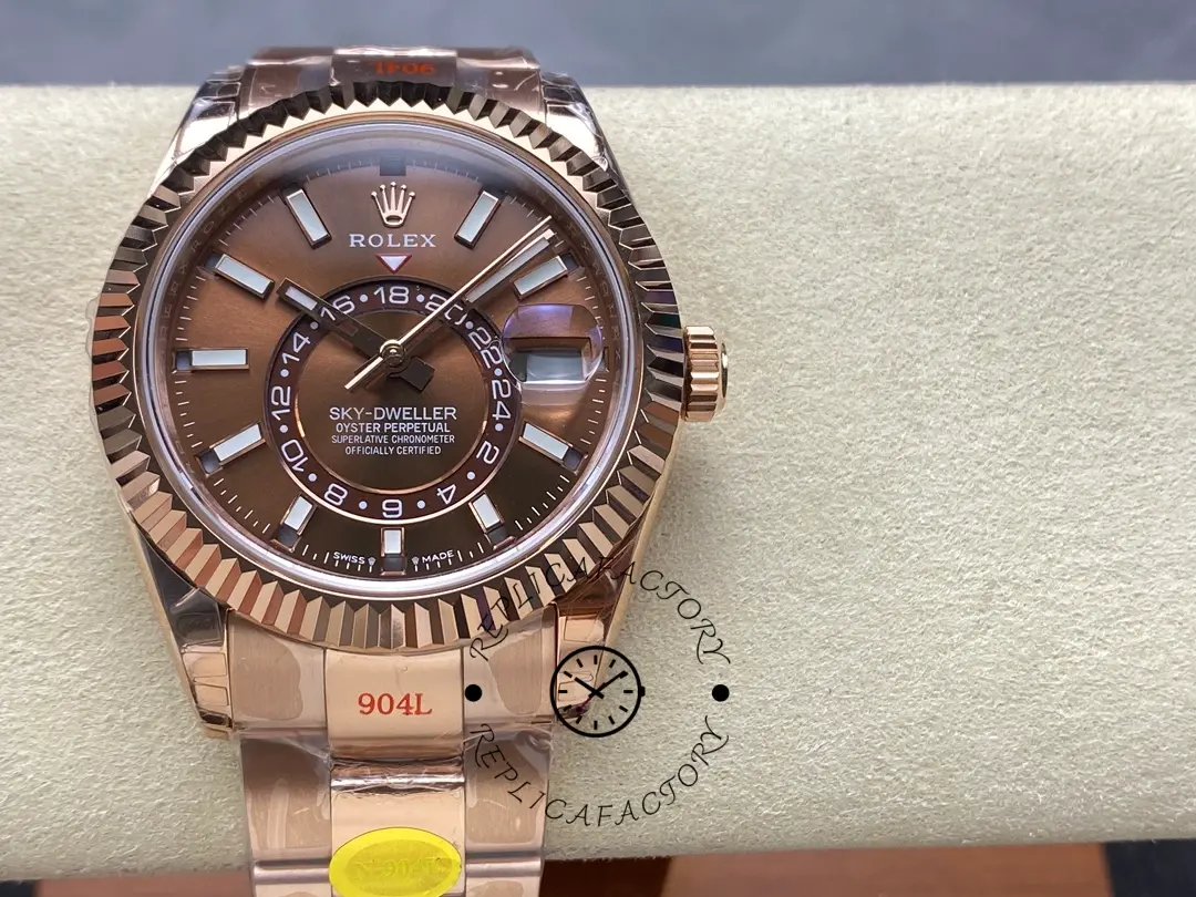 Replica Rolex Sky Dweller 336935 0002 Chocolate Dial Oyster Bracelet 42mm - QualitySwissReplica