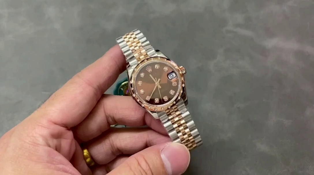 Replica Rolex Datejust 31 Stainless Steel and Rose Gold Chocolate Diamond Dial m278341rbr 0028 - QualitySwissReplica