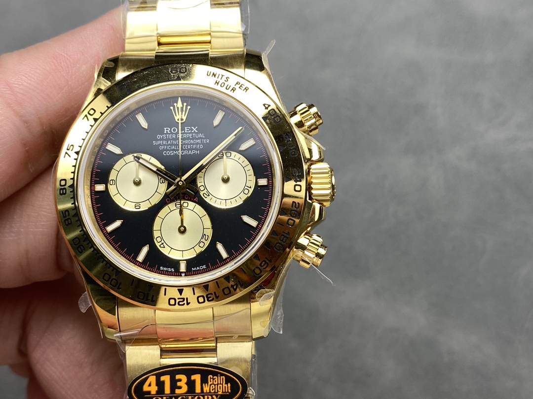 Replica Rolex Daytona 116528 Yellow Gold Black Paul Newman Dial 40mm Mens Watch - QualitySwissReplica