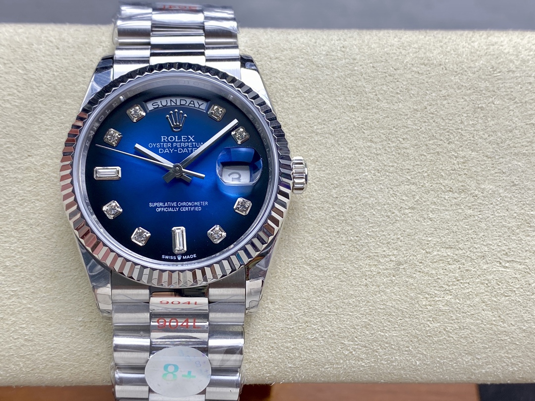 Replica Rolex Day Date 36 Blue Ombre Dial m128236 0005 - QualitySwissReplica