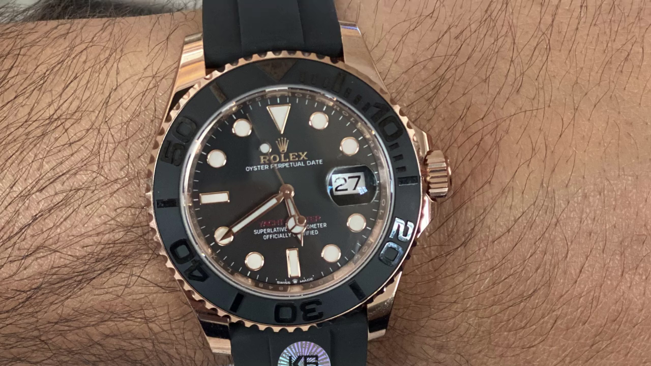 Replica Rolex Yacht-Master 116655 Everose Gold Black Dial 40mm Mens Watch - QualitySwissReplica