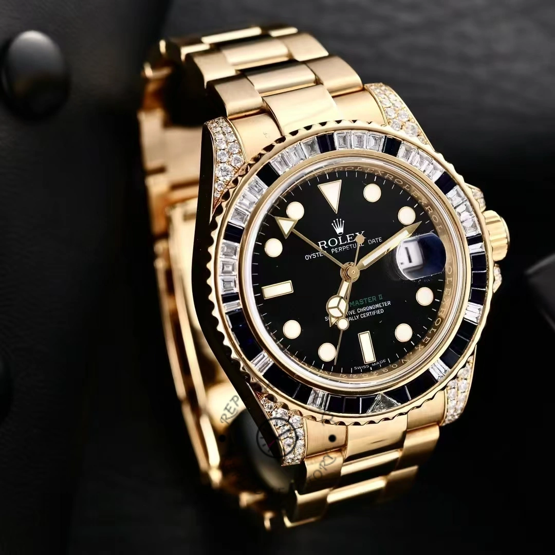 Replica Rolex GMT-Master II 116758 Diamond Black Dial 40mm Mens Watch - QualitySwissReplica