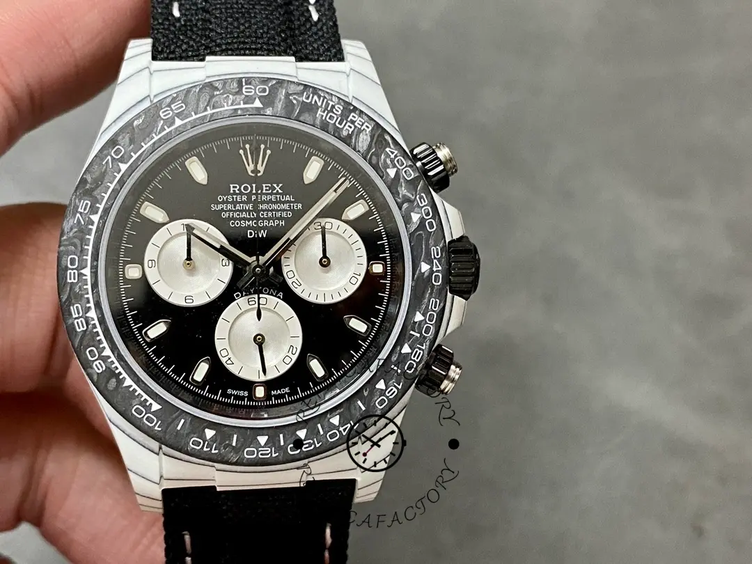 Replica Rolex Daytona Cosmograph Carbon Fiber Luminescent Coating 40mm Black Dial Men's Watch - QualitySwissReplica