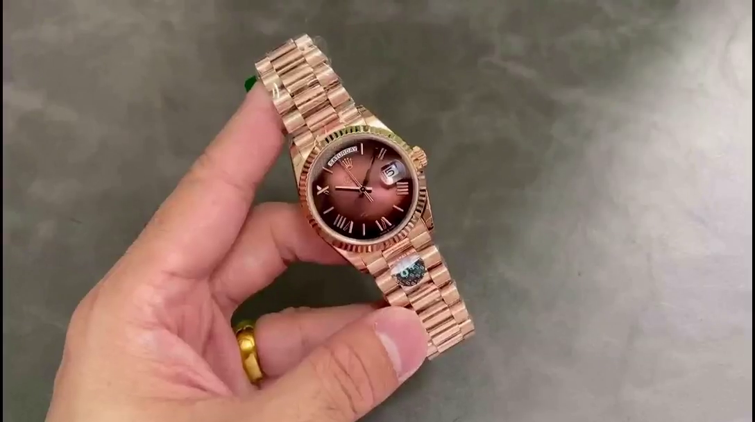 Replica Rolex Day Date 128235 0075 Brown Ombré Roman Dial 36mm - QualitySwissReplica