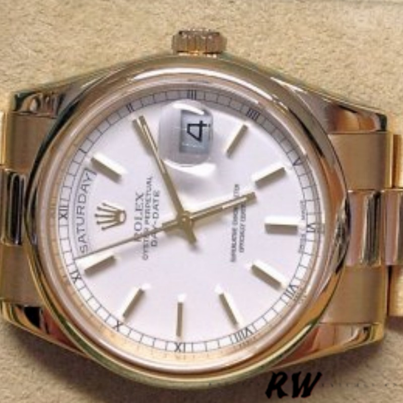 Replica Rolex Day-Date 118208 White Dial 36mm Unisex Watch - QualitySwissReplica