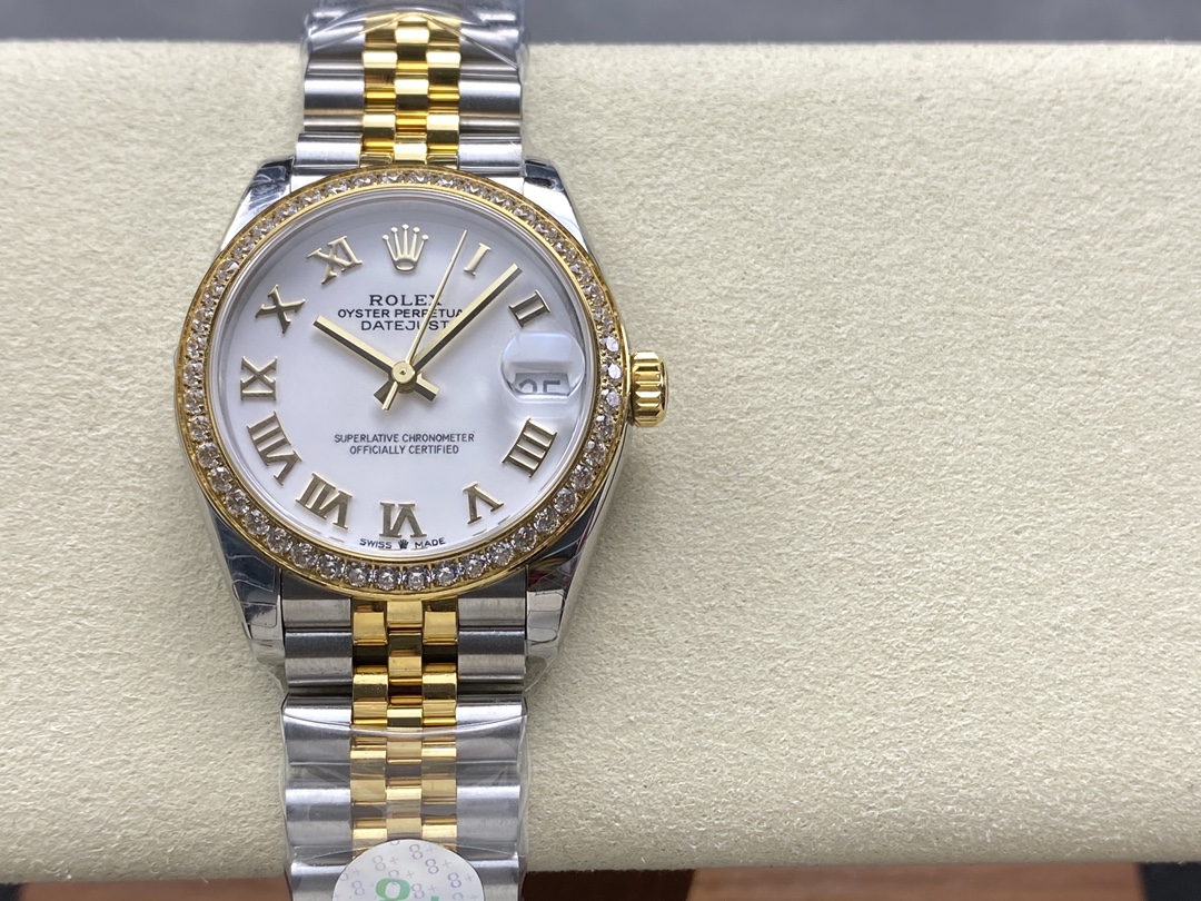 Replica Rolex Datejust 31mm Stainless Steel and Yellow Gold 278383rbr 0002 White Roman Jubilee - QualitySwissReplica