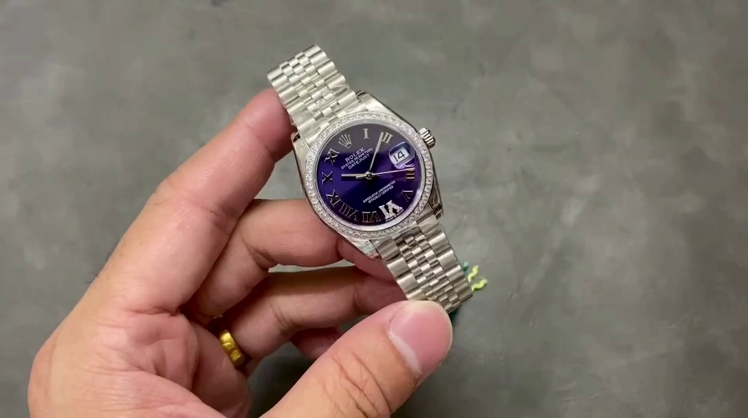 Replica Rolex Datejust 31mm Stainless Steel 278384RBR 0030 Aubergine VI Jubilee Women's Watch - QualitySwissReplica