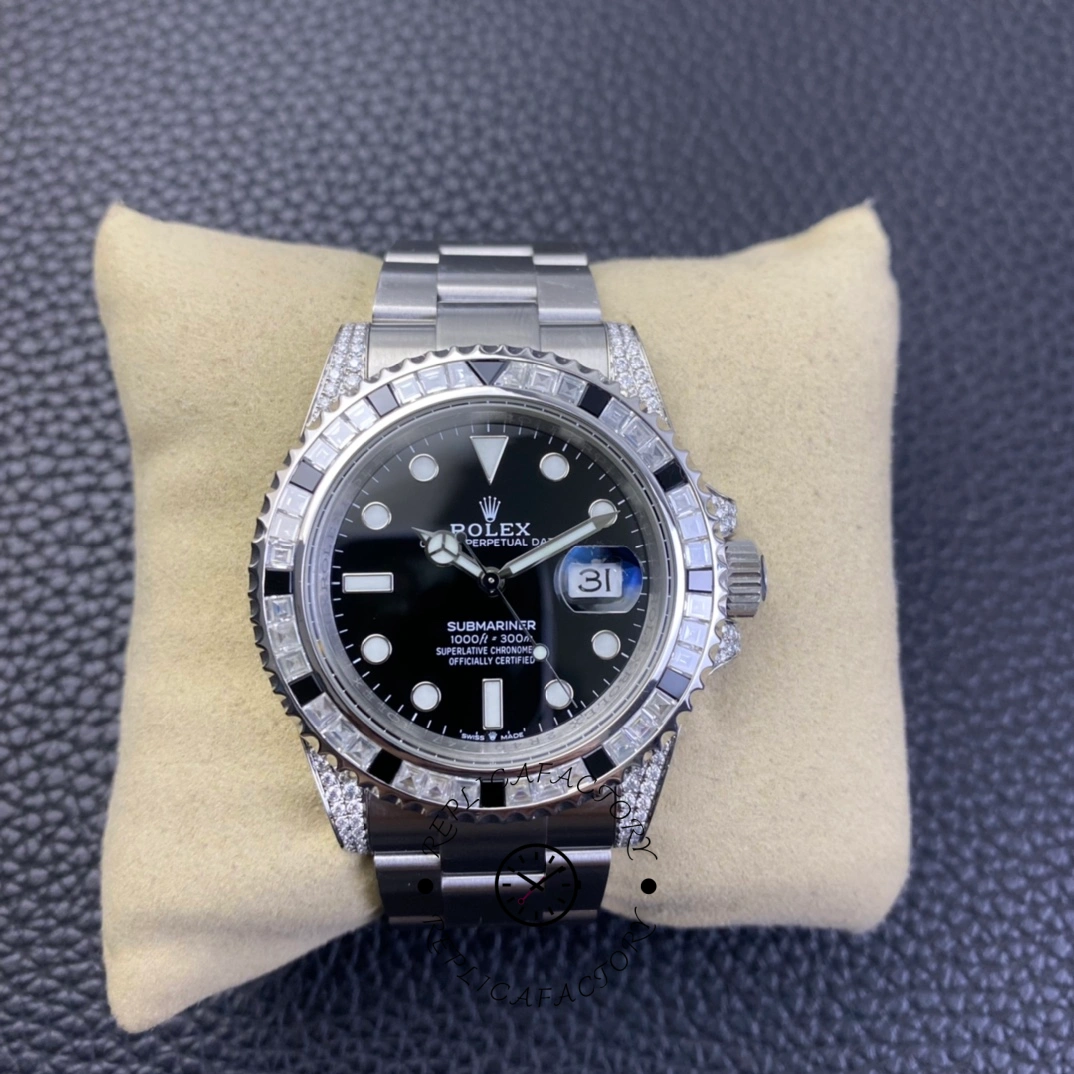 Replica Rolex Submariner 116610 Black Dial Diamond Case 40MM Men's Watch - QualitySwissReplica