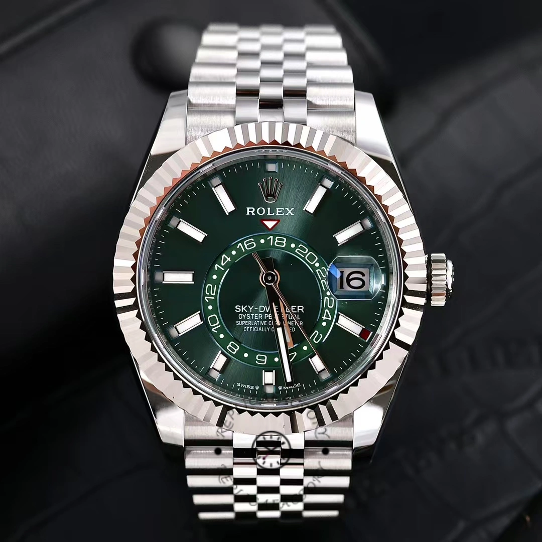 Replica Rolex Sky Dweller 42 White Gold Fluted Bezel 336934 0002 Men's Watch - QualitySwissReplica
