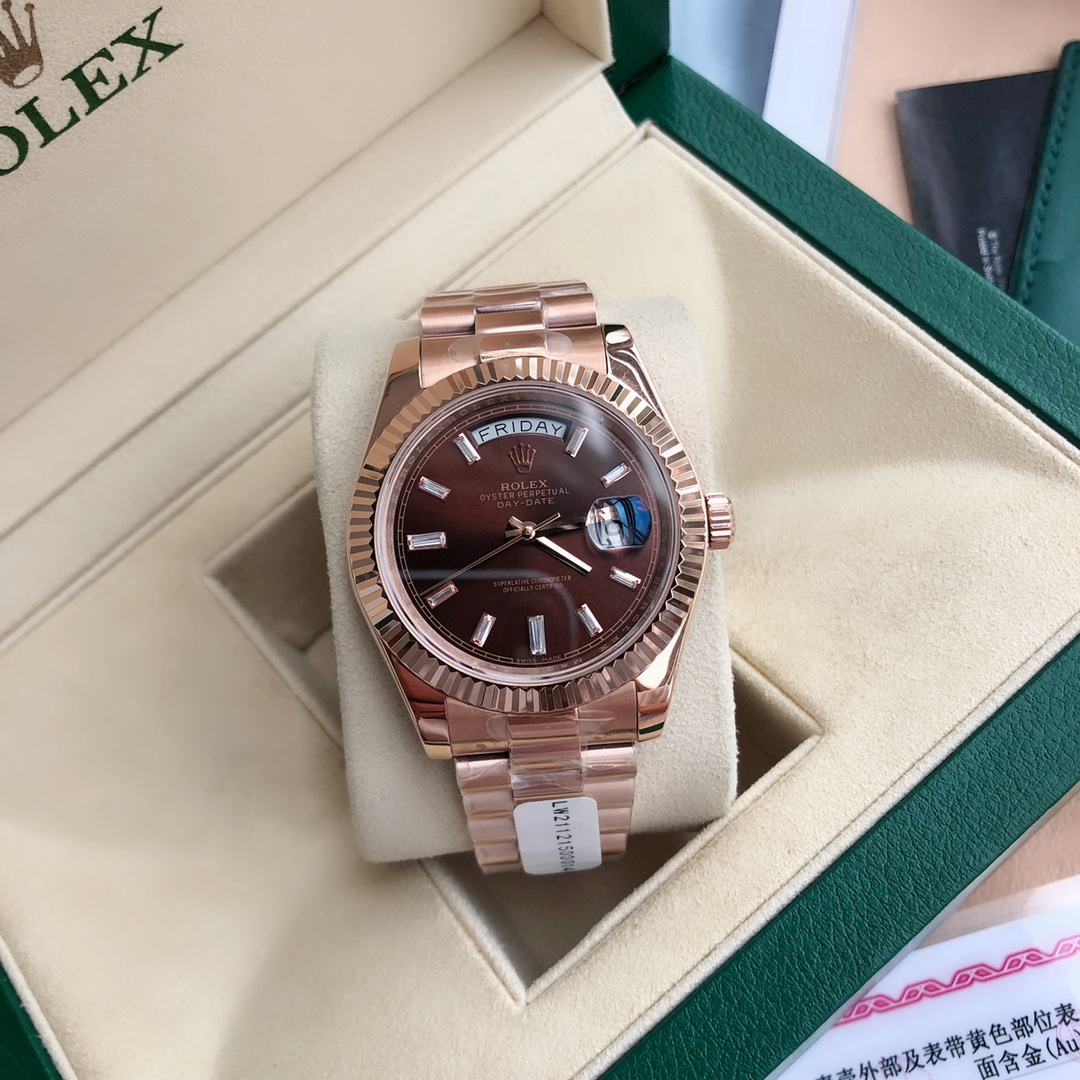 Replica Rolex Day-Date 118235 Everose Gold Case Chocolate Dial 36mm Unisex Watch - QualitySwissReplica