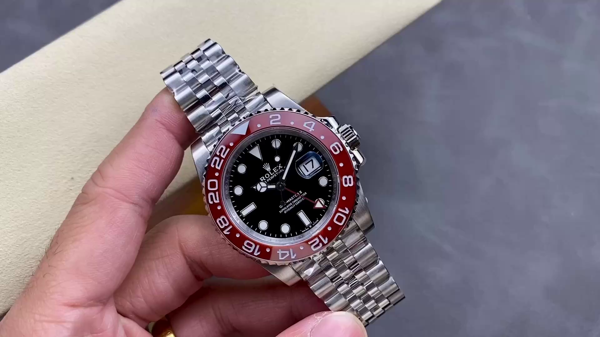 Replica Rolex GMT Master II Pepsi 126710BLRO Jubilee Mint Black Dial 40MM Men's Watch - QualitySwissReplica