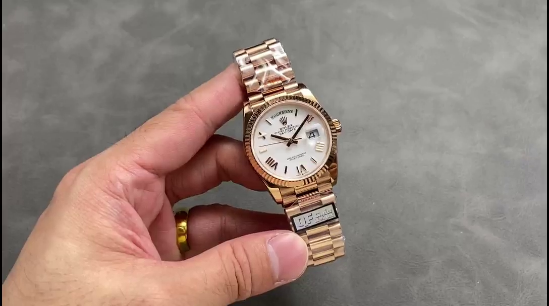 Replica Rolex Day Date 36mm Everose Gold 128235 0070 White Roman - QualitySwissReplica