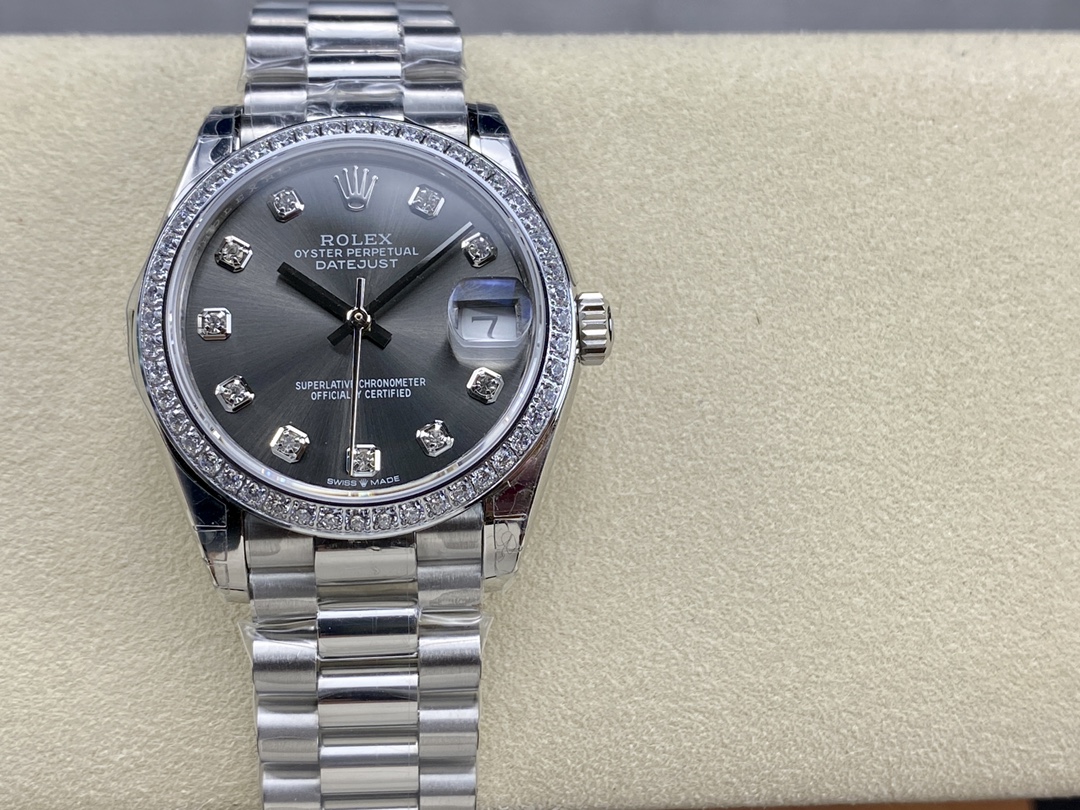 Replica Rolex Datejust 31 White Gold Dark Grey m278289rbr 0006 Women's Watch - QualitySwissReplica
