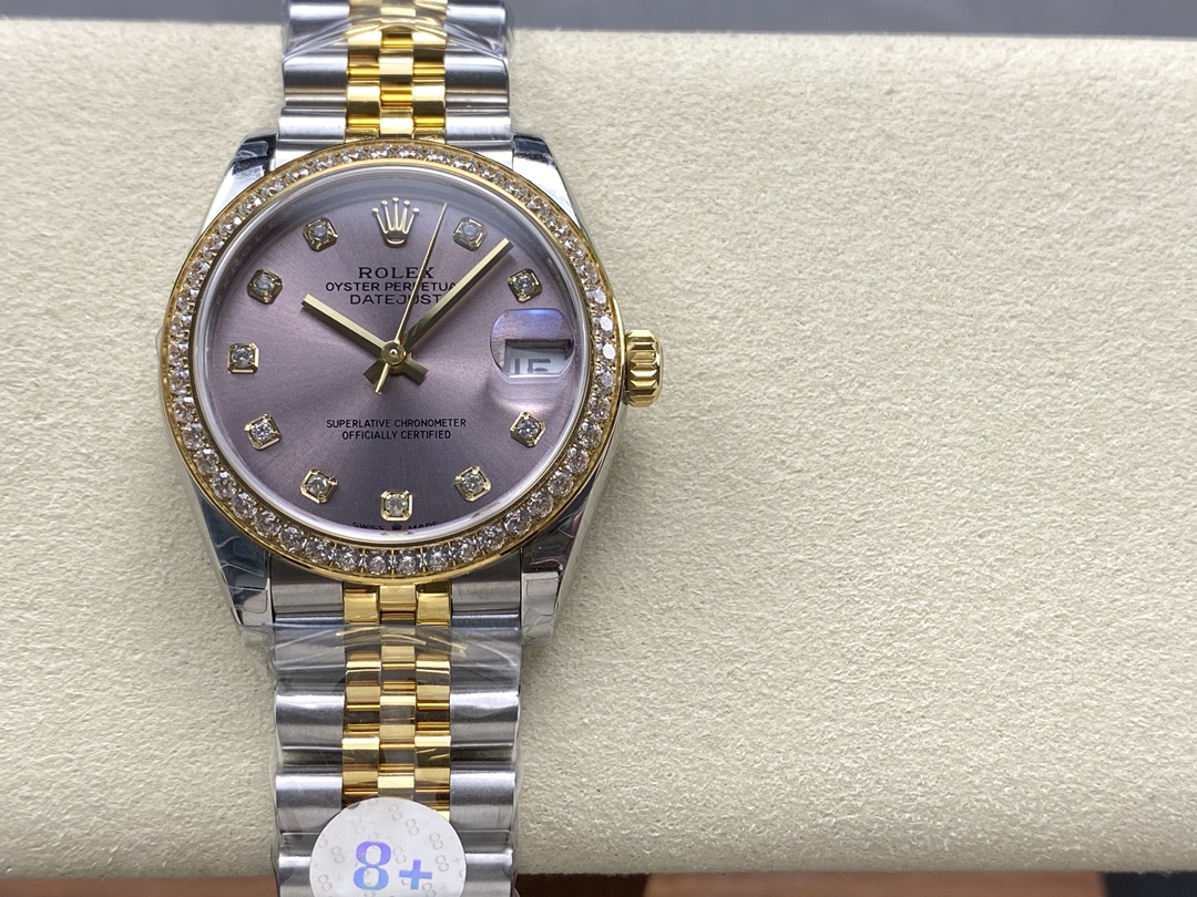 Replica Rolex Datejust 31mm Stainless Steel and Yellow Gold 278383RBR 0022 Grey Diamond Jubilee - QualitySwissReplica