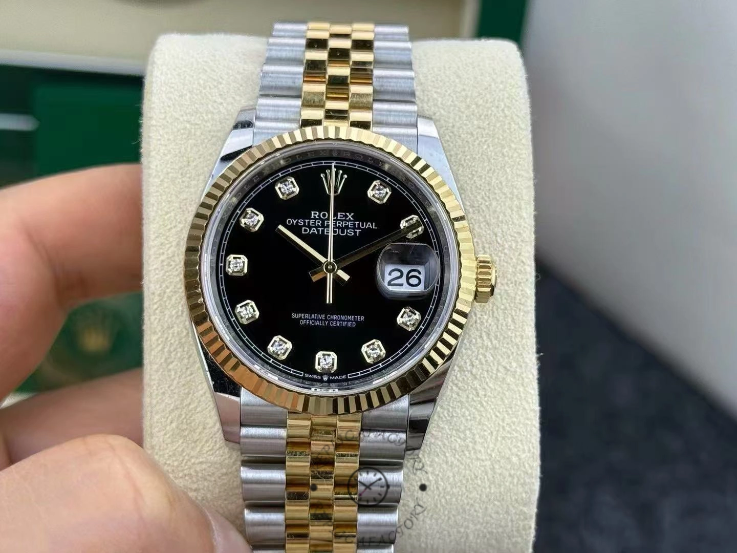 Replica Rolex Datejust 126233 Black Diamond Dial 36MM Unisex Watch - QualitySwissReplica