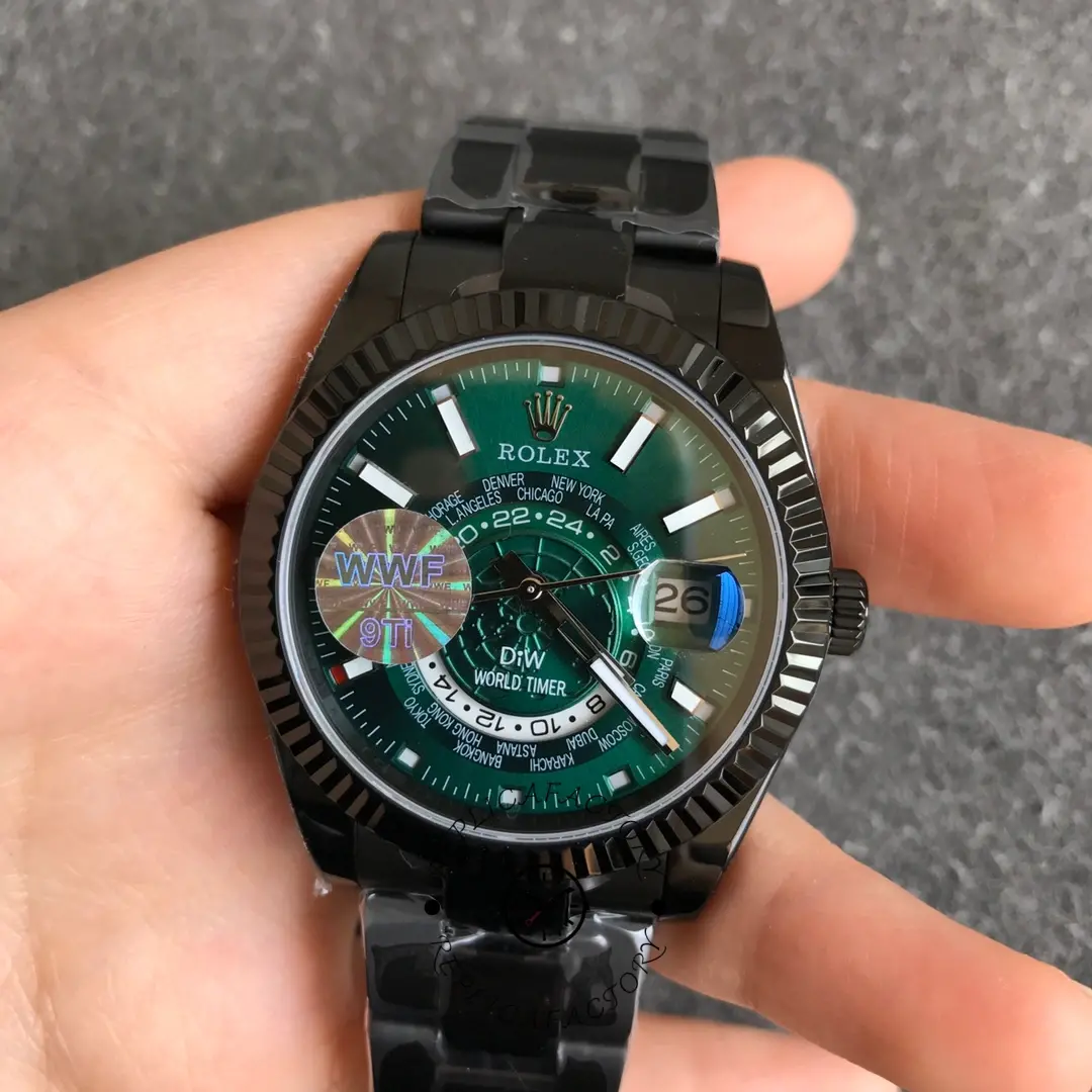 Replica Rolex DiW Sky Dweller 326934 Green Dial 40MM Men's Watch - QualitySwissReplica